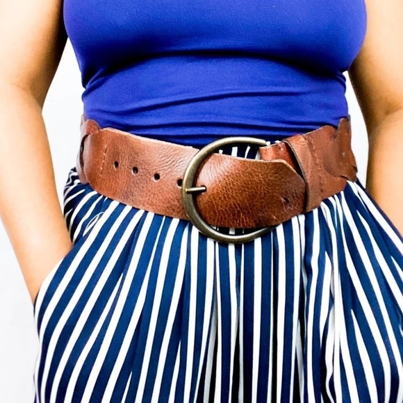Preston & York Brown Braided Leather Belt size S Small - Picture 1 of 11